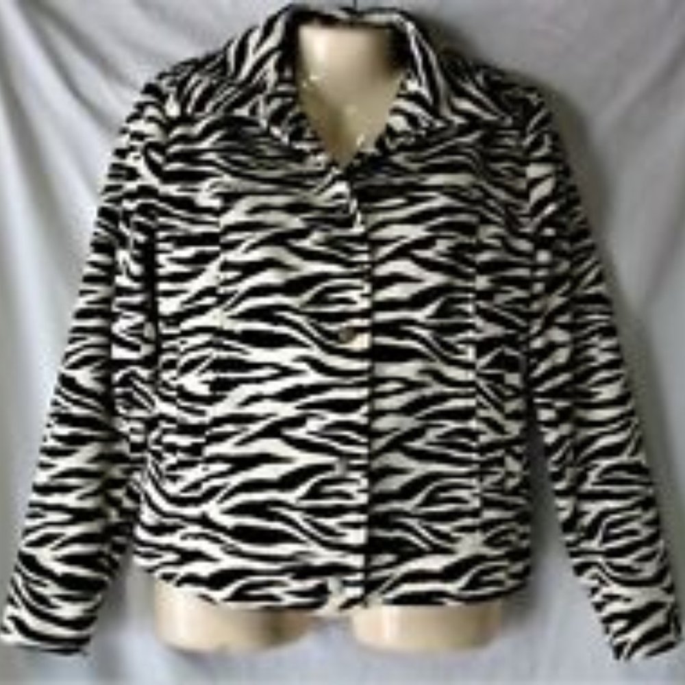 Women's Zebra Print Jacket Blazer Size Small